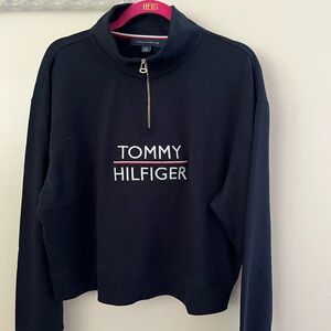 Tommy Hilfiger Women’s  Quarter-Zip Sweatshirt Navy XL